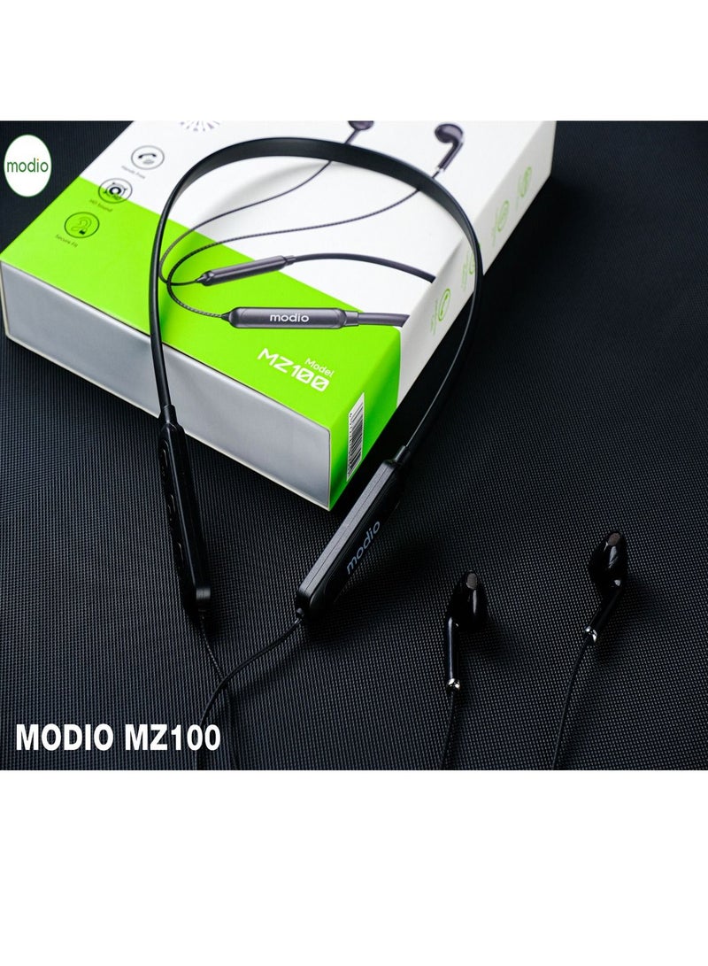 Modio MZ100 Handsfree Wireless Bluetooth Earphone With High Bass and In Ear Comfort  (Black) - Image 4