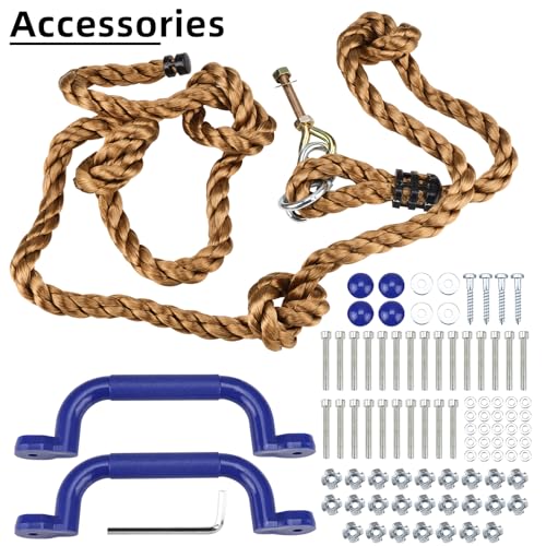 Yaegoo 25pcs Rock Climbing Holds, Rock Climbing Holds with Climbing Rope and Handles, Mounting Hardware Included - Image 4