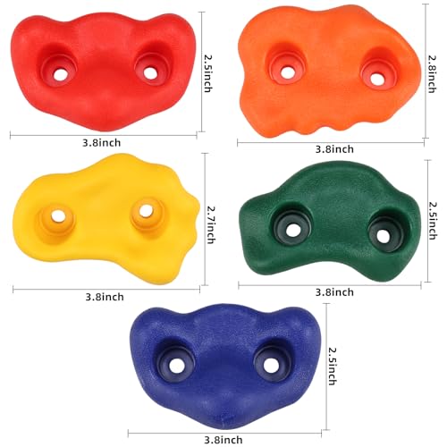 Yaegoo 25pcs Rock Climbing Holds, Rock Climbing Holds with Climbing Rope and Handles, Mounting Hardware Included - Image 3