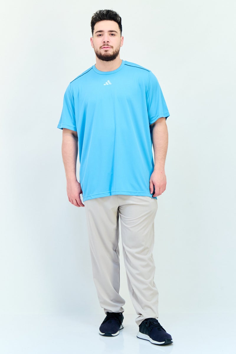 Adidas Men Sportswear Fit Short Sleeves Training T-Shirt, Turquoise  - Image 4