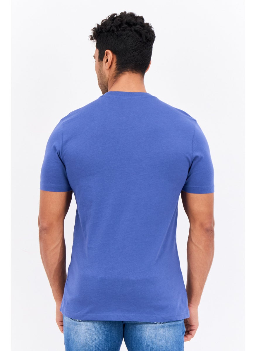 Ben Sherman - Men Crew Neck Short Sleeves Brand Logo T-Shirt, Blue - Image 1