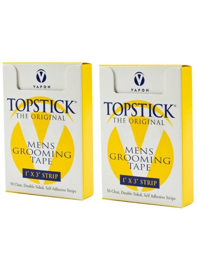 Vapon Topstick 1" X 3" - 50 Strips in each box (2 boxes) Hypo-Allergenic All Purpose Clear Double Tape - Image 1