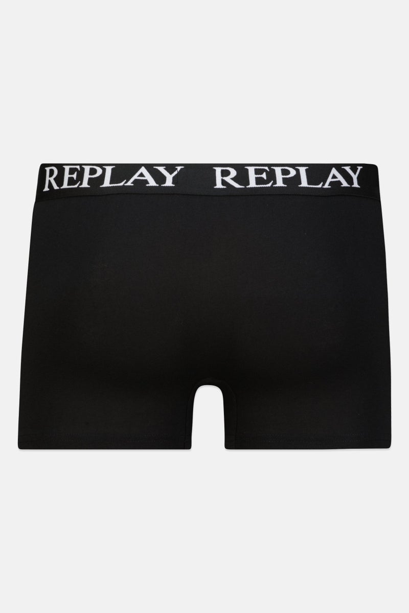 Replay Men 2 Pack Brand Logo Boxer Brief, Black  - Image 2
