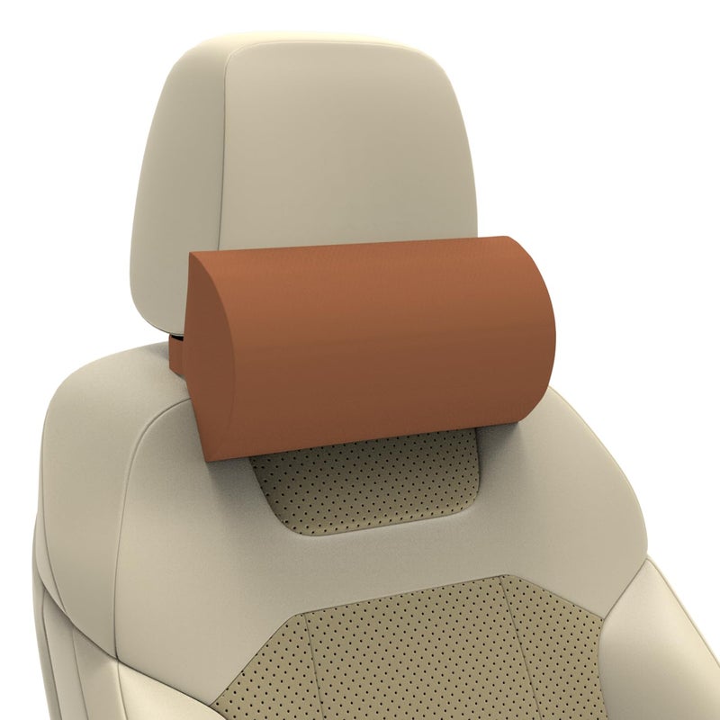RIPOSEV Falcon Ultimate Memory Foam Car Pillow for Comfortable Car Rides, Superior Neck Support Cushion, Relieves Neck Pain, Head Rest Pillow (Tan) - Image 1