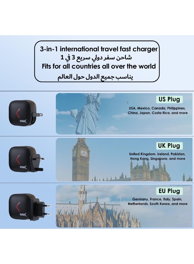 هاك شاحن سريع 35 واط GaN Gen Dual USB-C، محول طاقة PD صغير الحجم لأجهزة iPhone 17/16/15، iPad، Galaxy S24/S23، Pixel، Huawei، Xiaomi، MacBook Air - قابس شاحن سفر خفيف الوزن - أسود - Image 5