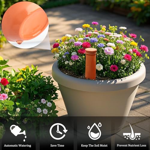Srapwati 30 oz Terracotta Plant Watering Globes(3Packs), Self-Watering Clay Irrigation Device, Automatic Slow-Release Watering for Indoor & Outdoor Plants, Up to 2 Weeks, for Vacations & Large Potted Plants - Image 3