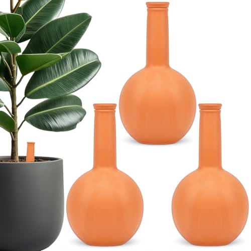Srapwati 30 oz Terracotta Plant Watering Globes(3Packs), Self-Watering Clay Irrigation Device, Automatic Slow-Release Watering for Indoor & Outdoor Plants, Up to 2 Weeks, for Vacations & Large Potted Plants - Image 1