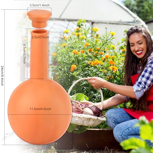 Srapwati 30 oz Terracotta Plant Watering Globes(3Packs), Self-Watering Clay Irrigation Device, Automatic Slow-Release Watering for Indoor & Outdoor Plants, Up to 2 Weeks, for Vacations & Large Potted Plants - Image 5