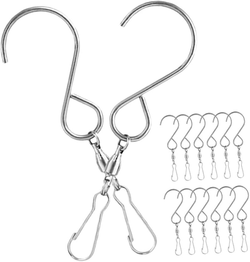 3 Pack Rotating Wind Chime Swivel Hooks With Stainless Steel Bearings Secure Hanging Clips - Image 4