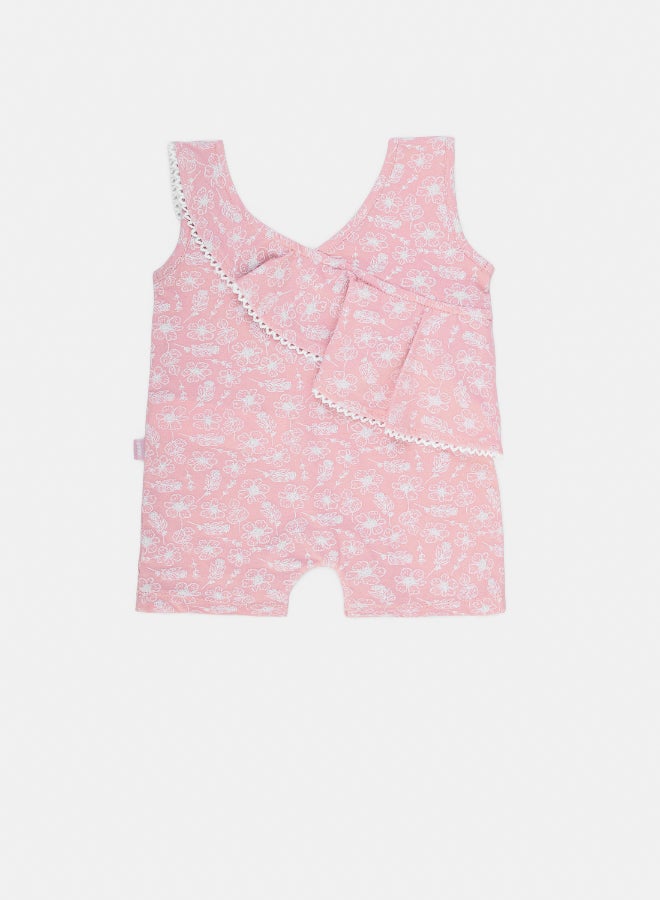 Junior Baby Girls Printed Sleeveless Romper  - Image 2