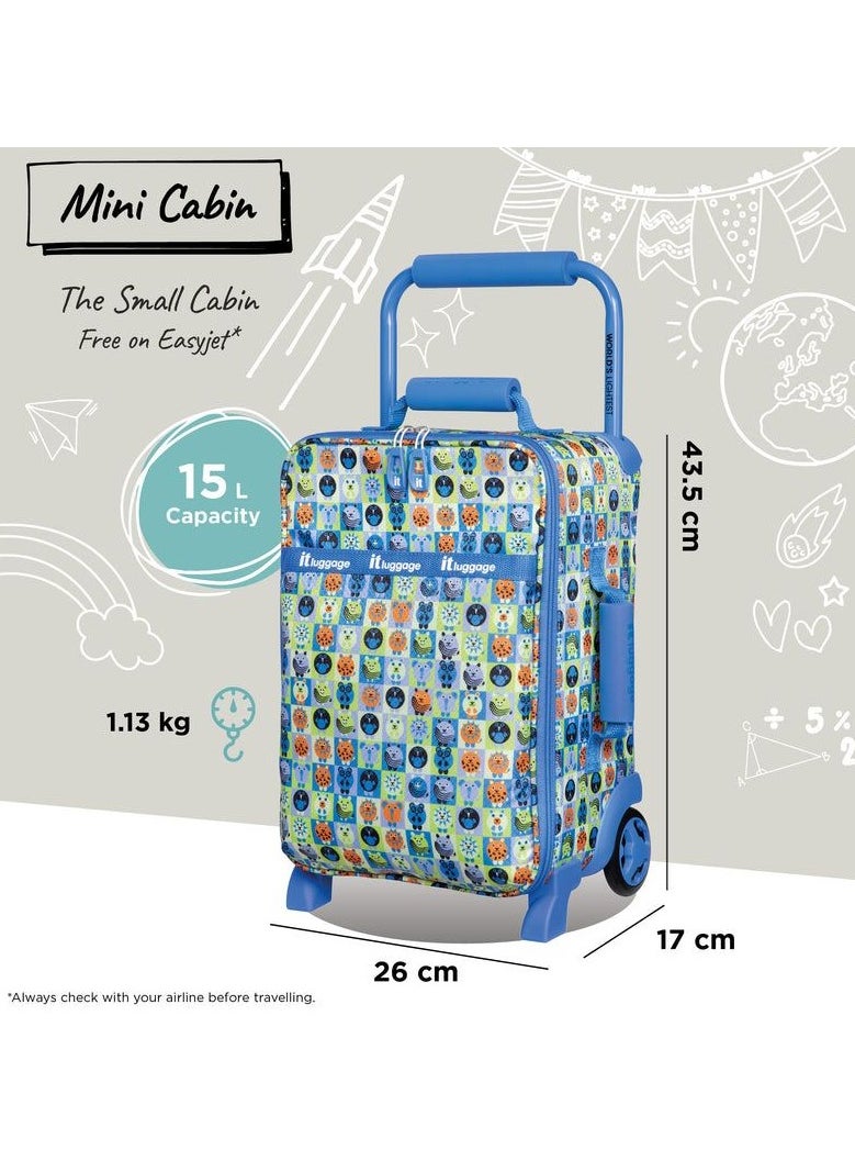 it Luggage - it luggage KIDS Model Curiosity, Unisex Kids Underseat Suitcase, World's Lightest Children's Small Cabin, Soft Outer Shell, Polyester, 15Liters, 1.13kg, Blue Minimals - Image 1