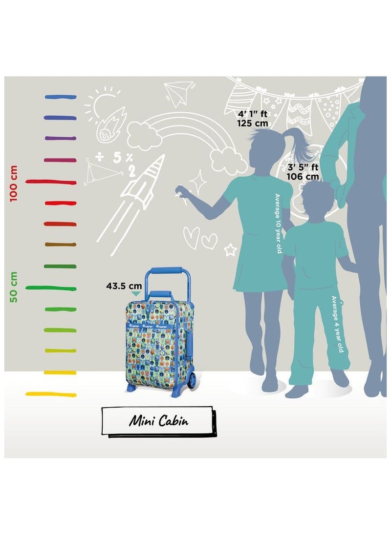 it Luggage - it luggage KIDS Model Curiosity, Unisex Kids Underseat Suitcase, World's Lightest Children's Small Cabin, Soft Outer Shell, Polyester, 15Liters, 1.13kg, Blue Minimals - Image 1