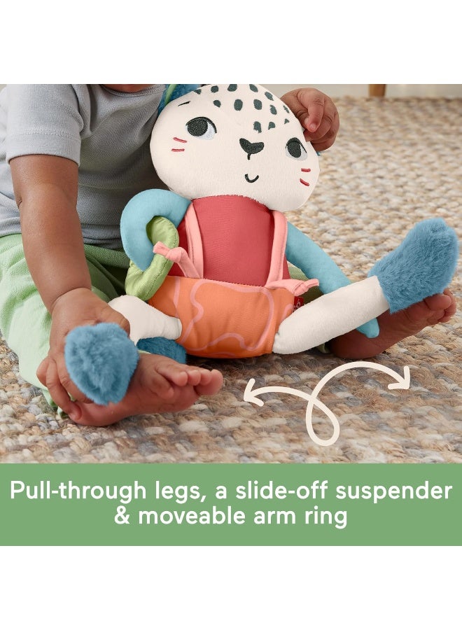 Fisher-Price Baby Toy Planet Friends Spotting Fun Snow Leopard Plush With Sensory Activities For Newborns Ages 3+ Months  - Image 4