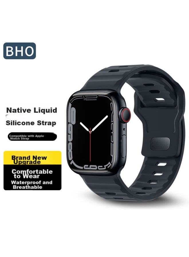 Bho Suitable For Apple Watch Band, Apple Watch S10/ultra2 Silicone Strap, Iwatch S9/s8/7/6/5/4/se Silicone Sports Band - Image 1