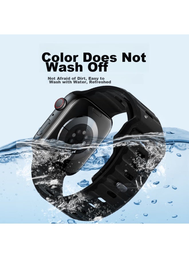 Bho Suitable For Apple Watch Band, Apple Watch S10/ultra2 Silicone Strap, Iwatch S9/s8/7/6/5/4/se Silicone Sports Band - Image 3