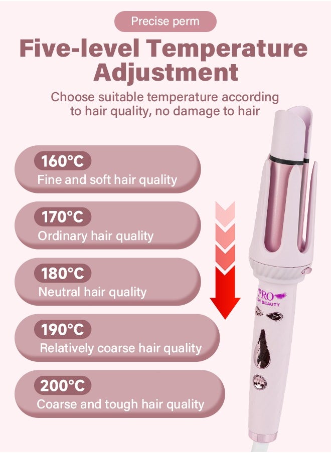 PRO LASHBEAUTY Multifunctional Automatic Curling Iron Hair Curler Replaceable Curling Wand with 2 Sizes(25mm/32mm) + Ionic Straightening Brush Hair Waver with Anti-Tangle & Auto-Off Double Voltage Rotating Curling Iron  - Image 3