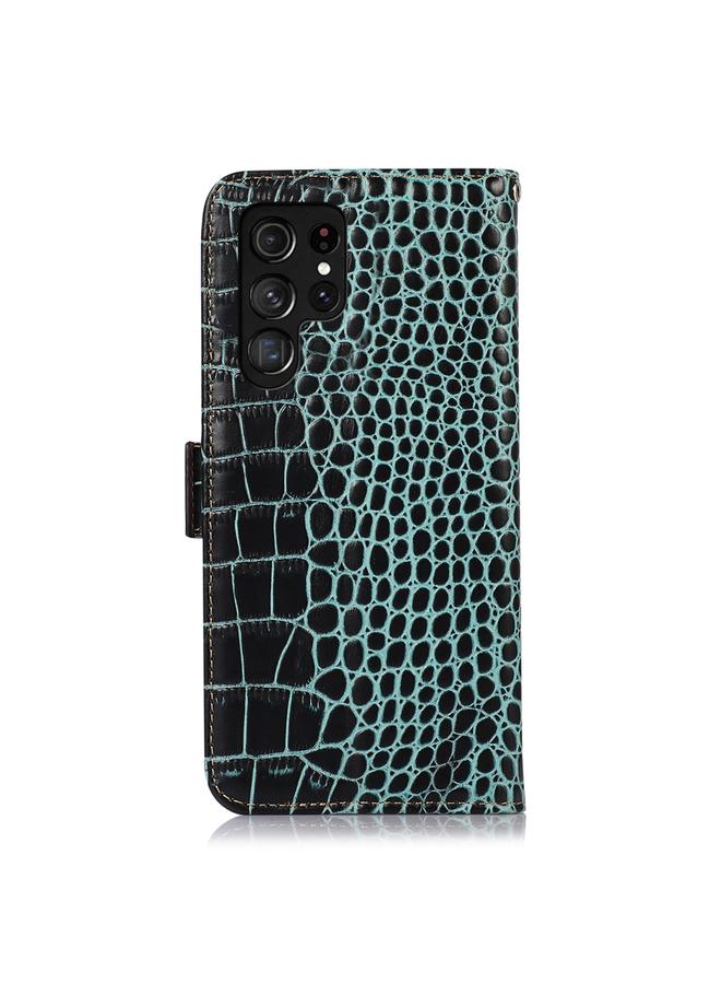 S-TOP Case For Samsung Galaxy S22 Ultra 5G Crocodile Top Layer Cowhide Leather Phone Case - Image 3