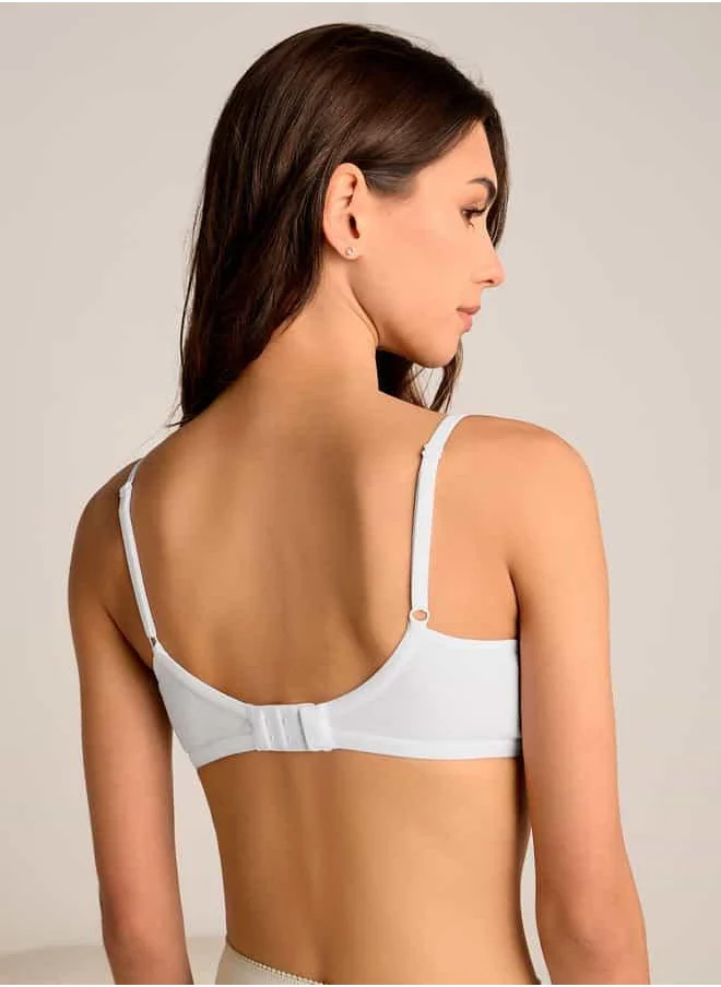 فاف Adjustable Strap Bra with Hook and Eye Closure