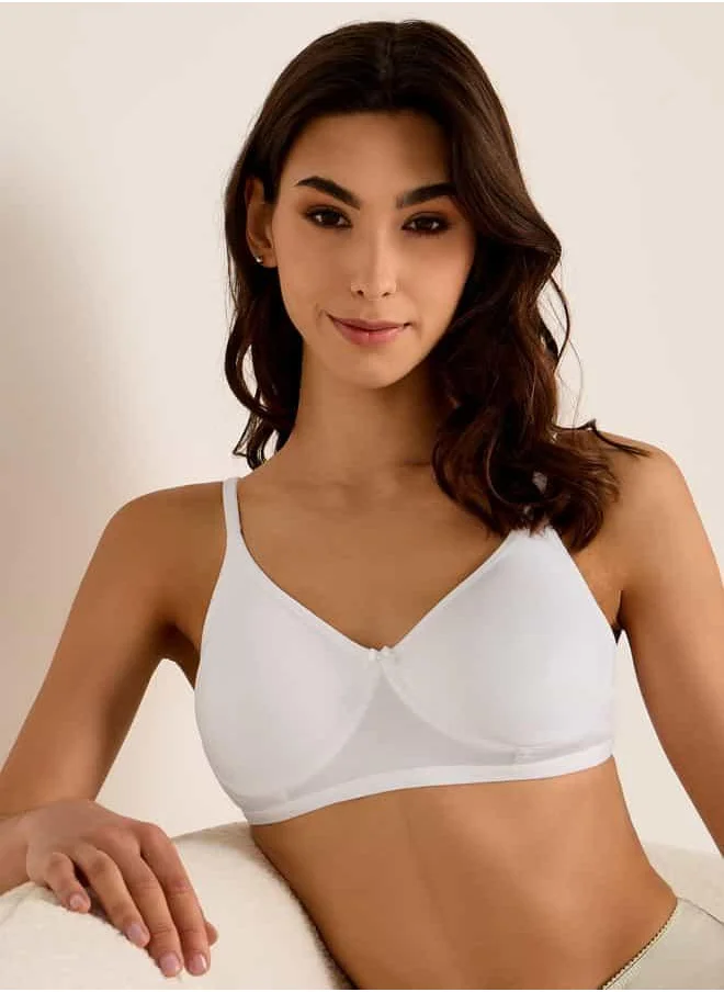 فاف Adjustable Strap Bra with Hook and Eye Closure