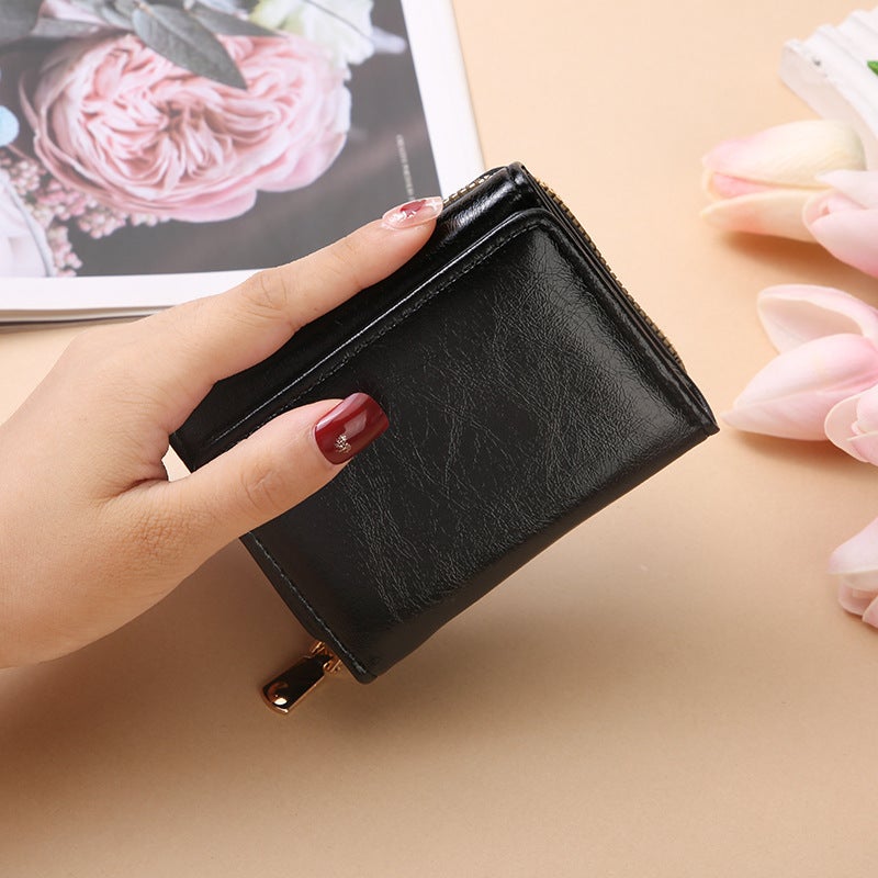 Multifunctional Solid Color PU Leather Wallet, RFID Blocking Design Portable Daily Storage Purse for Cards Cash Coin Business Use - Image 1