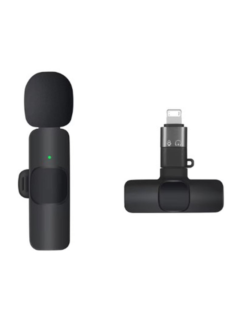 BSNL - BSNL K8 Wireless Lavalier Microphone Portable Audio Video Recording Mini Mic For iPhone Android Long Battery Life Gaming Live - iOs - Image 1