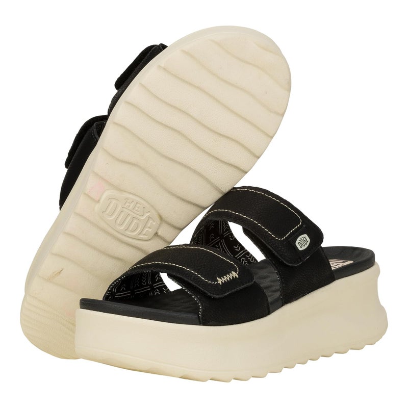 HEYDUDE Hey Dude Delray Slide Classic - Sandals for Women - Textile and Synthetic Upper - Cotton Lining - EVA Outsole Black 8 M - Image 3