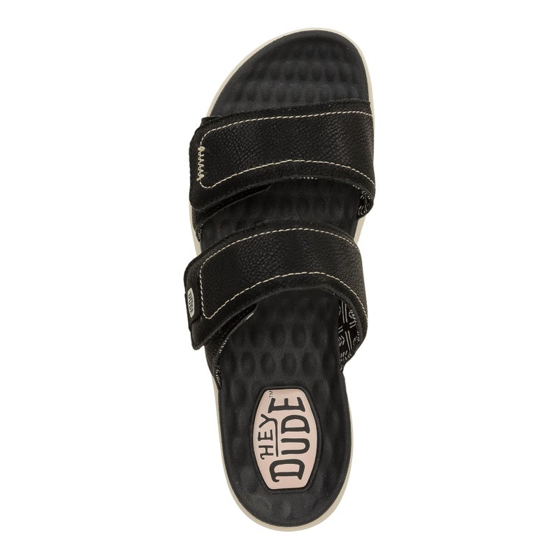HEYDUDE Hey Dude Delray Slide Classic - Sandals for Women - Textile and Synthetic Upper - Cotton Lining - EVA Outsole Black 8 M - Image 2