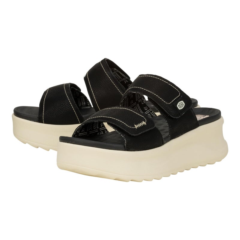 HEYDUDE Hey Dude Delray Slide Classic - Sandals for Women - Textile and Synthetic Upper - Cotton Lining - EVA Outsole Black 8 M - Image 1
