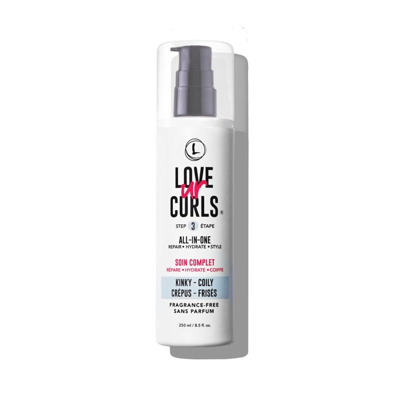 Love Ur Curls Fragrance Free All in One Curl Cream Styler for Kinky Coily Textured Hair, Repair, Define, Hydrate & Style with Shea Butter, 250mL - Image 1