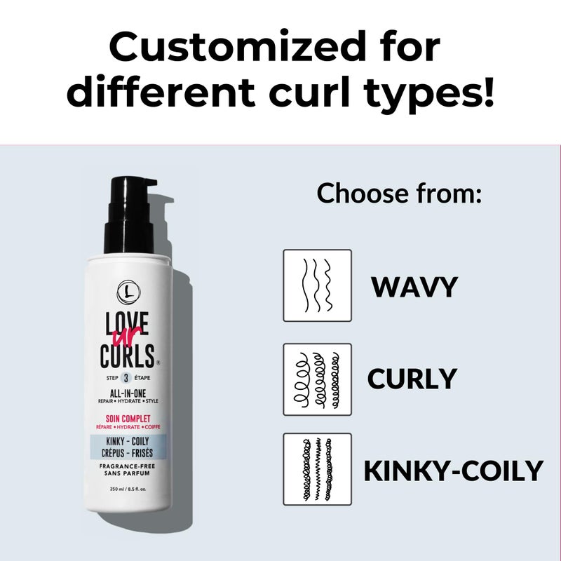 Love Ur Curls Fragrance Free All in One Curl Cream Styler for Kinky Coily Textured Hair, Repair, Define, Hydrate & Style with Shea Butter, 250mL - Image 3