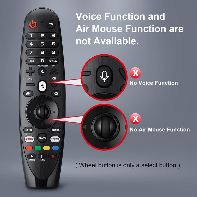 EWO'S جهاز تحكم عن بعد عالمي من EWO لتلفزيونات LG الذكية بديل جهاز التحكم السحري، مع أزرار لـ Netflix Prime Video [بدون وظيفة الصوت والمؤشر] - Image 2