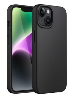 ESCASE Magnetic Silicone Case for iPhone 14 6.1-Inch, Compatible with MagSafe,Silky-Soft Touch Full-Body Protective Phone Case, Shockproof Cover with Microfiber Lining Black  - Image 1