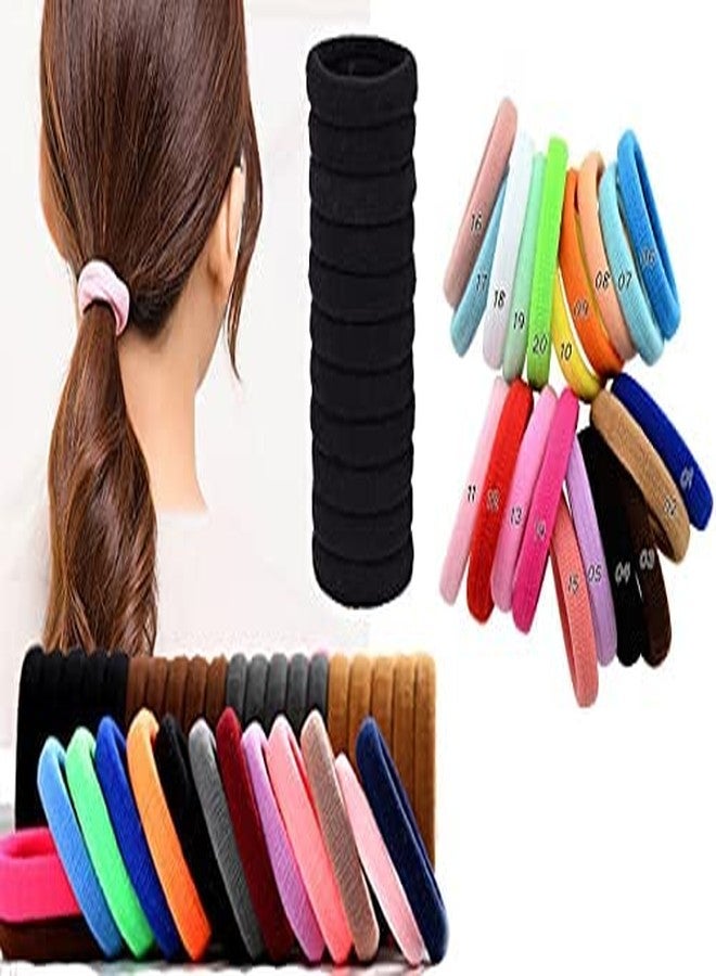 كرونيكس ربطات شعر مطاطية متعددة الألوان من CHRONEX، ٥٠ ربطة شعر قطنية مرنة بألوان عشوائية. ربطات شعر على شكل ذيل حصان، لا تسبب تجعد الشعر أو تلفه، مناسبة للأطفال والفتيات والنساء. (متعددة الألوان) - Image 3