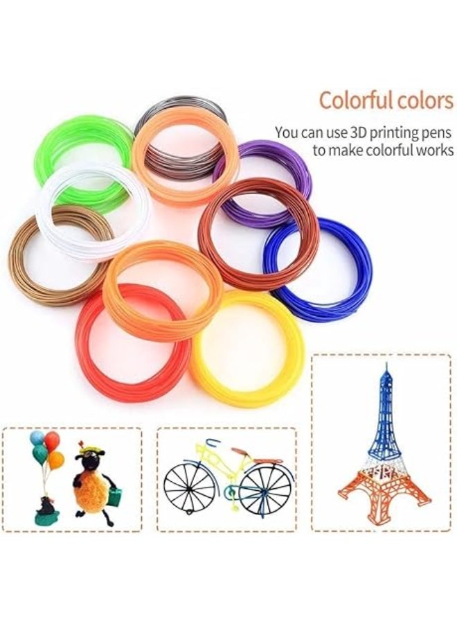 Mcdou 3D Printer Filament, 1.75mm, Plastic, 5m x 10 Colors, 2kg for Kids and Adults - Image 1