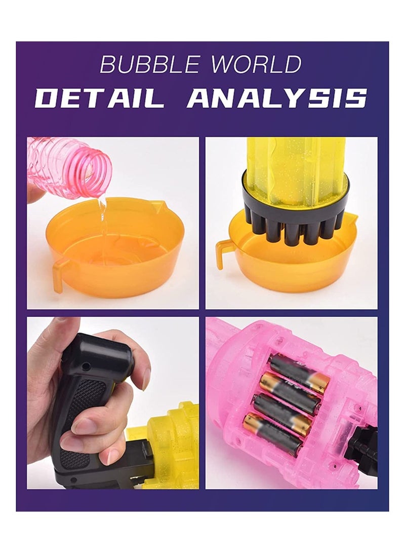 Bubble Blowers Gun, Gatling Bubble Machine Bubble Gun 21-Hole Bubble Toy for Toddler, Automatic Bubble Maker Machine Electric Bubble Gun, Children's Bubble Gun for Summer - Image 4