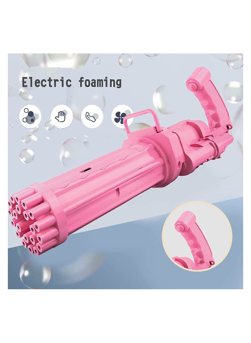 Bubble Blowers Gun, Gatling Bubble Machine Bubble Gun 21-Hole Bubble Toy for Toddler, Automatic Bubble Maker Machine Electric Bubble Gun, Children's Bubble Gun for Summer - Image 2