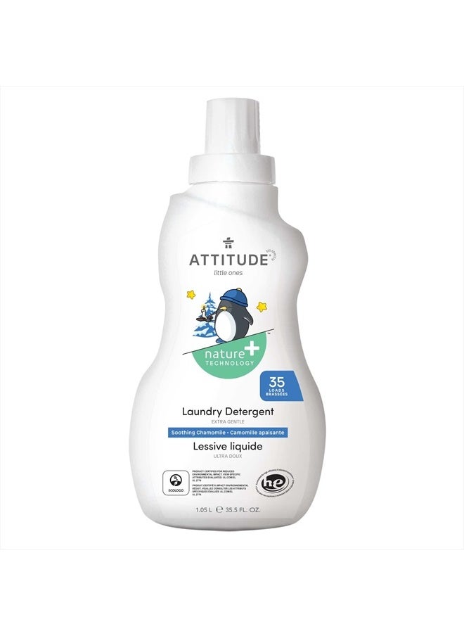 Attitude Baby Laundry Detergent Liquid, EWG Verified, Safe for Baby Clothes, Infant and Newborn, Vegan and Naturally Derived Washing Soap, HE Compatible, Soothing Chamomile, 35 Loads, 35.5 Fl Oz  - Image 1