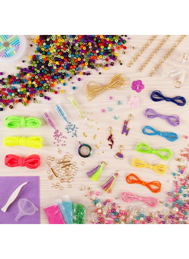 Make It Real Make It Real - Mega Jewelry Studio - DIY Bead Necklace and Bracelet Making Kit for Tween Girls - Arts and Crafts Kit with Beads and Charms for Unique Jewelry Making - Includes Case  - Image 3