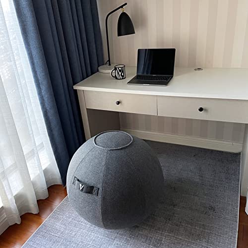 YOGIVO Sitting Ball Chair for Home Office Desk - Exercise and Stability Ball for Fitness, Pilates, and Ergonomic Balance - Includes Cover and Pump - Image 2