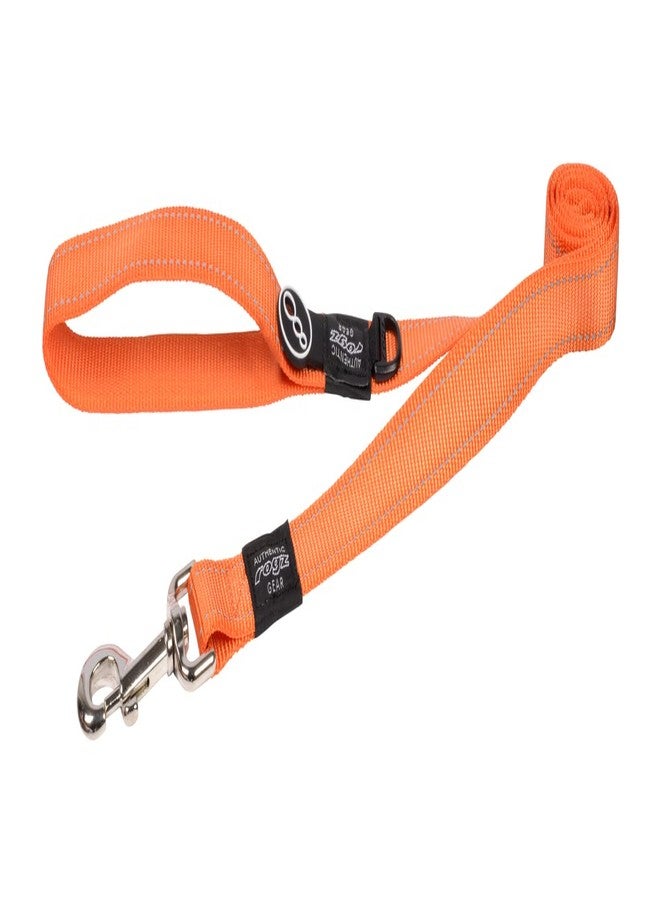 Rogz Reflective Dog Leash for Extra Large Dogs, 1" wide, 6' long, Orange - Image 1