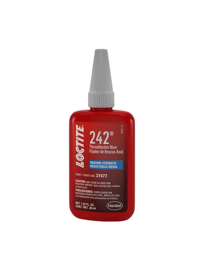 LOCTITE 242 Automotive Blue Threadlocker - Medium-Strength Thread Lock, Multi-Purpose Applications, Works on All Metals - 36 ml, 1 Pack - Image 1