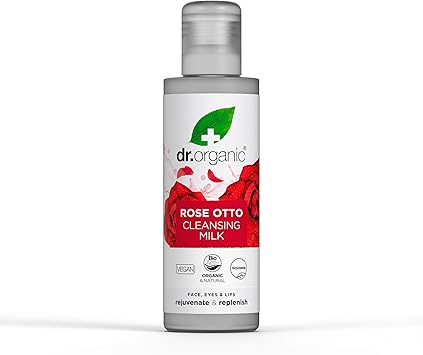 dr.organic Dr Organic Rose Otto Cleansing Milk Restoring Mature Skin Mens Womens Natural Vegan CrueltyFree Paraben SLSFree Organic 150ml Packaging may vary - Image 1
