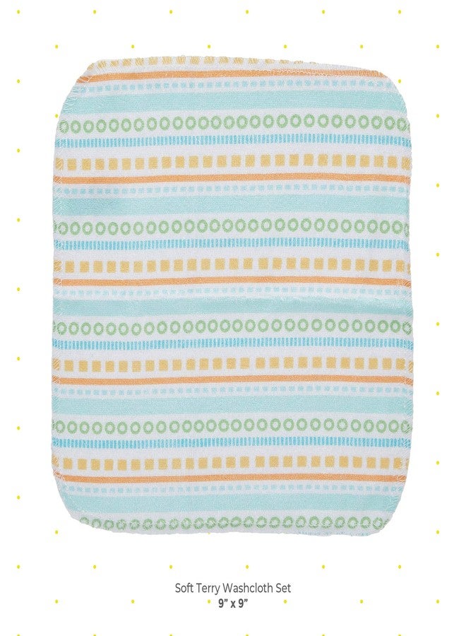 Spasilk Baby Washcloth Wipes Set for Newborn Boys and Girls, Soft Terry Washcloth Set, Pack of 10, Yellow Lines - Image 2