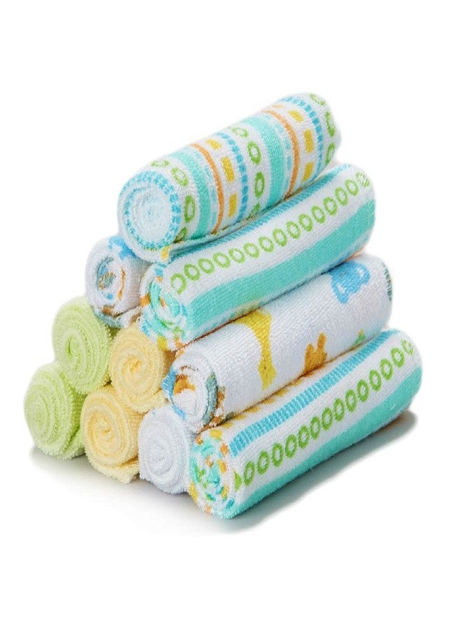 Spasilk Baby Washcloth Wipes Set for Newborn Boys and Girls, Soft Terry Washcloth Set, Pack of 10, Yellow Lines - Image 1