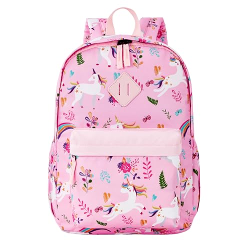 KK CRAFTS Preschool Backpack Kindergarten Little Kids Toddler Elementary School Backpacks for Boys and Girls with Chest Strap15Inch Pink Unicorn - Image 1