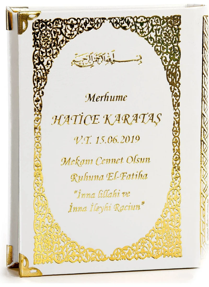 İhvan Online Ikhvan Online 50 Pieces - Name Printed Hardcover Book of Yasin - Bag Size - 208 Pages - White Color - Religious Gift