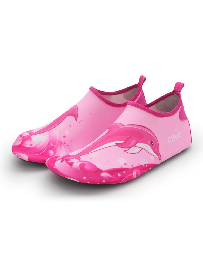 Loquat Children's Beach Shoes, Swimming Shoes, Skin Friendly Shoes Pink Dolphin