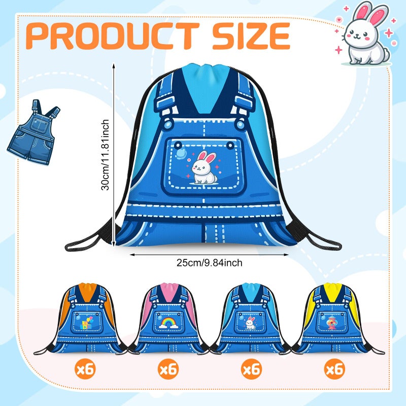 Yeyeplum 24 Pcs Cartoon English Teacher Birthday Party Favors Drawstring Bags English Themed Party Decorations Gifts for Cartoon Teacher Fans School Theme Gathering Baby Shower Birthday - Image 2