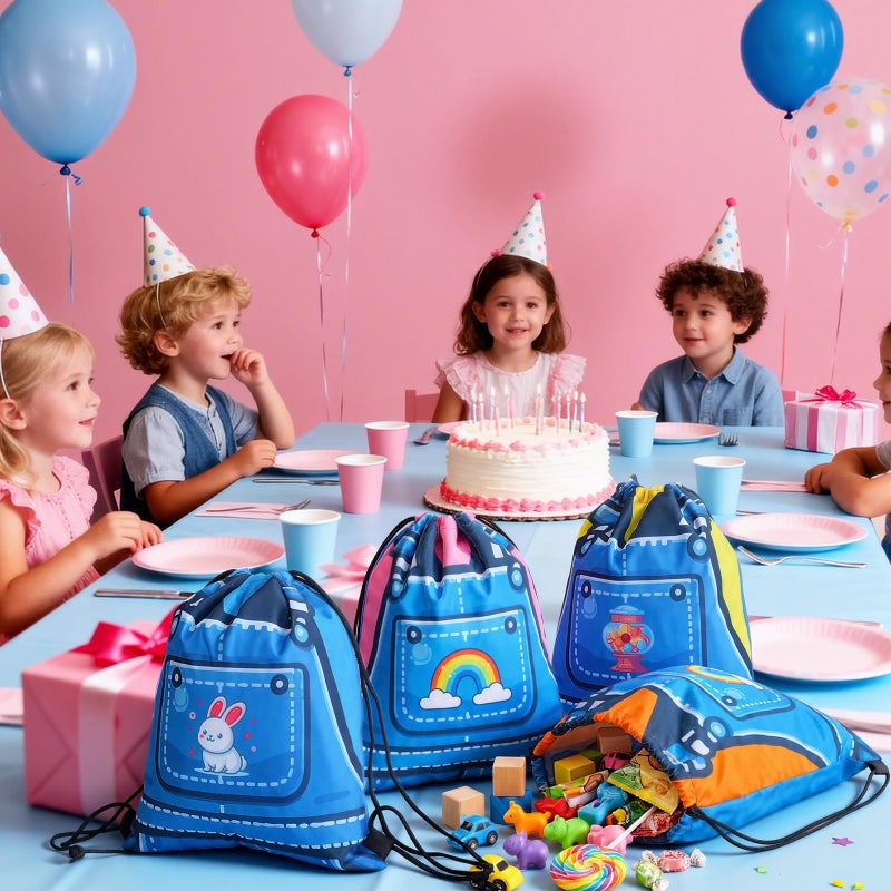 Yeyeplum 24 Pcs Cartoon English Teacher Birthday Party Favors Drawstring Bags English Themed Party Decorations Gifts for Cartoon Teacher Fans School Theme Gathering Baby Shower Birthday - Image 3