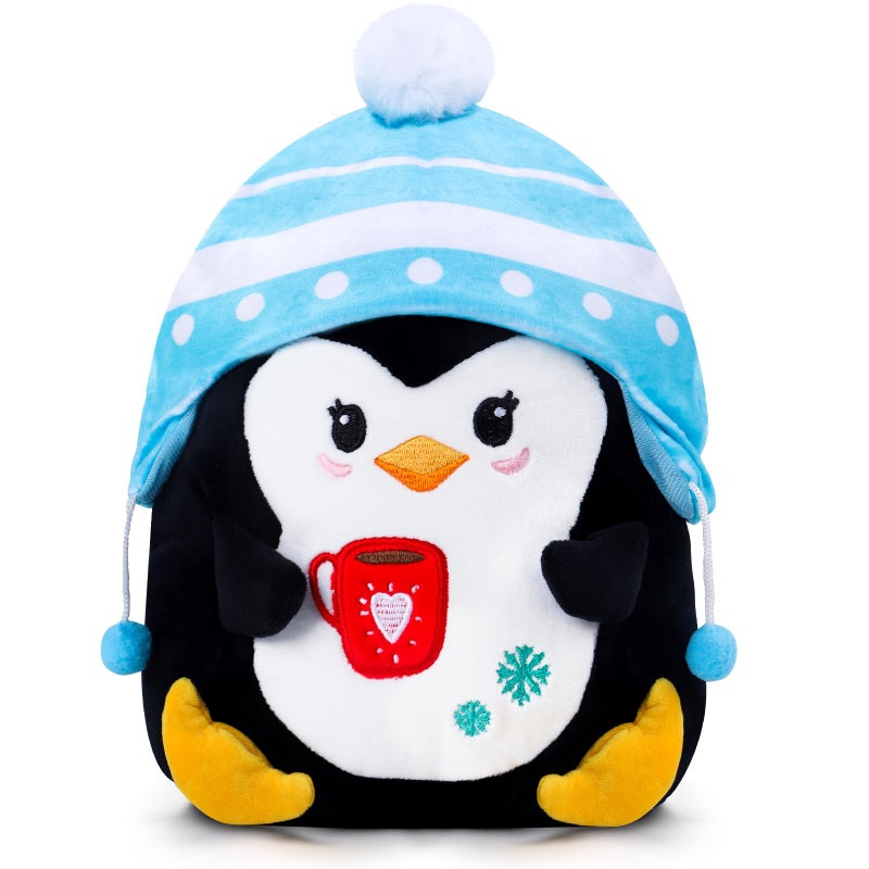 InIsaJace Penguin Christmas Plush Pillow 8 Inch Cute Penguin Stuffed Animal Plushie Toy Soft Winter Plush Pillow with Embroidery Christmas Holiday Birthday Gifts for Kids Boys Girls - Image 3